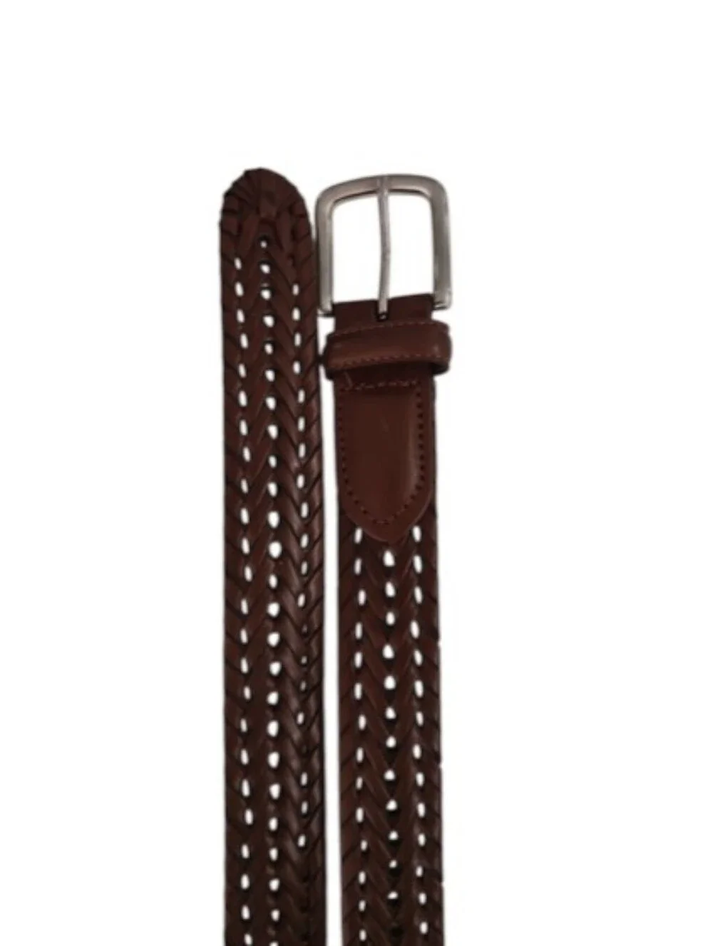 Argentina Genuine Leather Woven Belt Brown Sz 38 Braided Western Boho NWOT